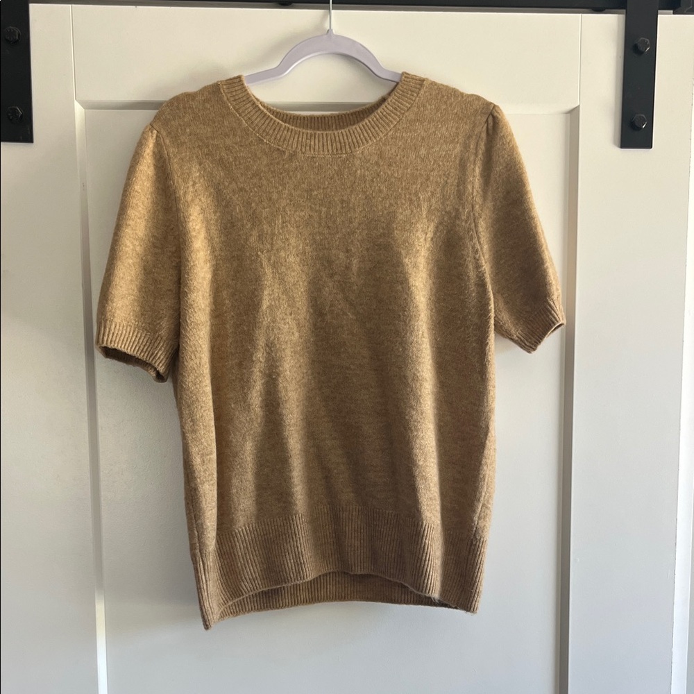 CeCe Tan Short Sleeve Blouse